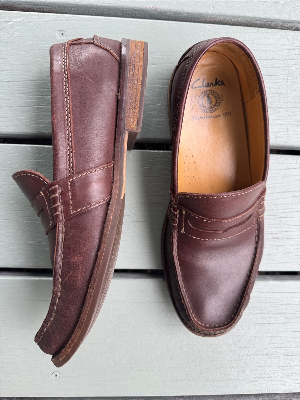 Clarks Men's Dark Brown Leather Penny Loafers